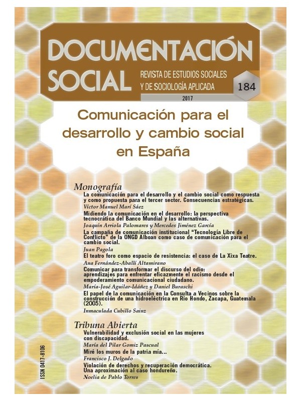 Documentación Social 184. Comunicación para el desarrollo y cambio social en España