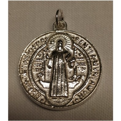 Medalla San Benito de Plata de Ley 25 mm