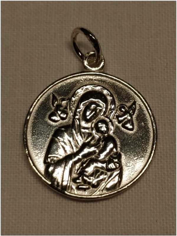Medalla Virgen Perpetuo Socorro de Plata de Ley grande