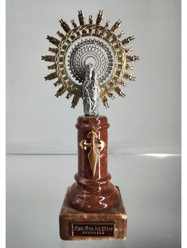 Virgen del Pilar (alabastro marrón)