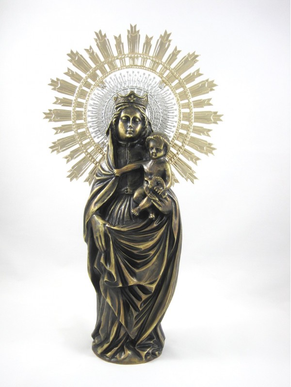 Virgen Pilar con Corona 24cm color bronce