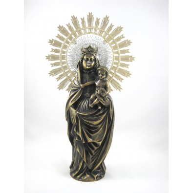 Virgen Pilar con Corona 24cm color bronce