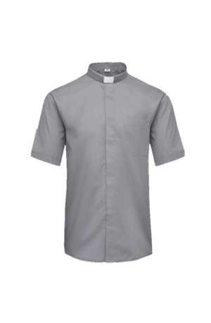 Camisa Gris Claro Manga Corta