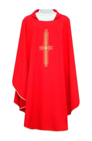 Casulla con cruz triple Bordada Rojo 59477