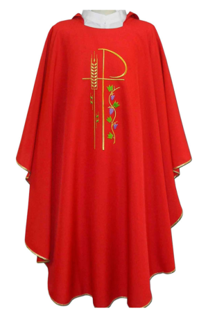 Casulla Bordada Color Pax Rojo 34964