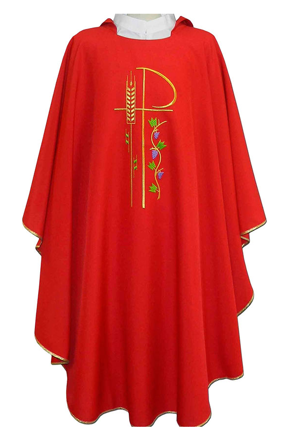 Casulla Bordada Color Pax Rojo 34964