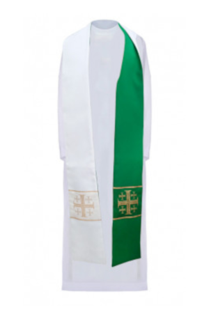 Estola Reversible Morada/Roja o Verde/Blanca cruz griega