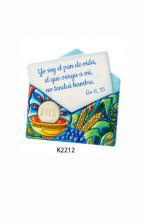 Cuadro primera comunión forma carta 8x8 en polímero.