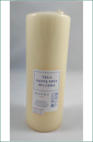 Velón Santa Misa Marfíl 200mmx70mm