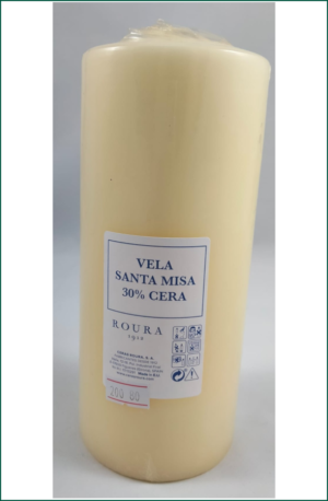 Velón Santa Misa Marfíl 200mmx80mm
