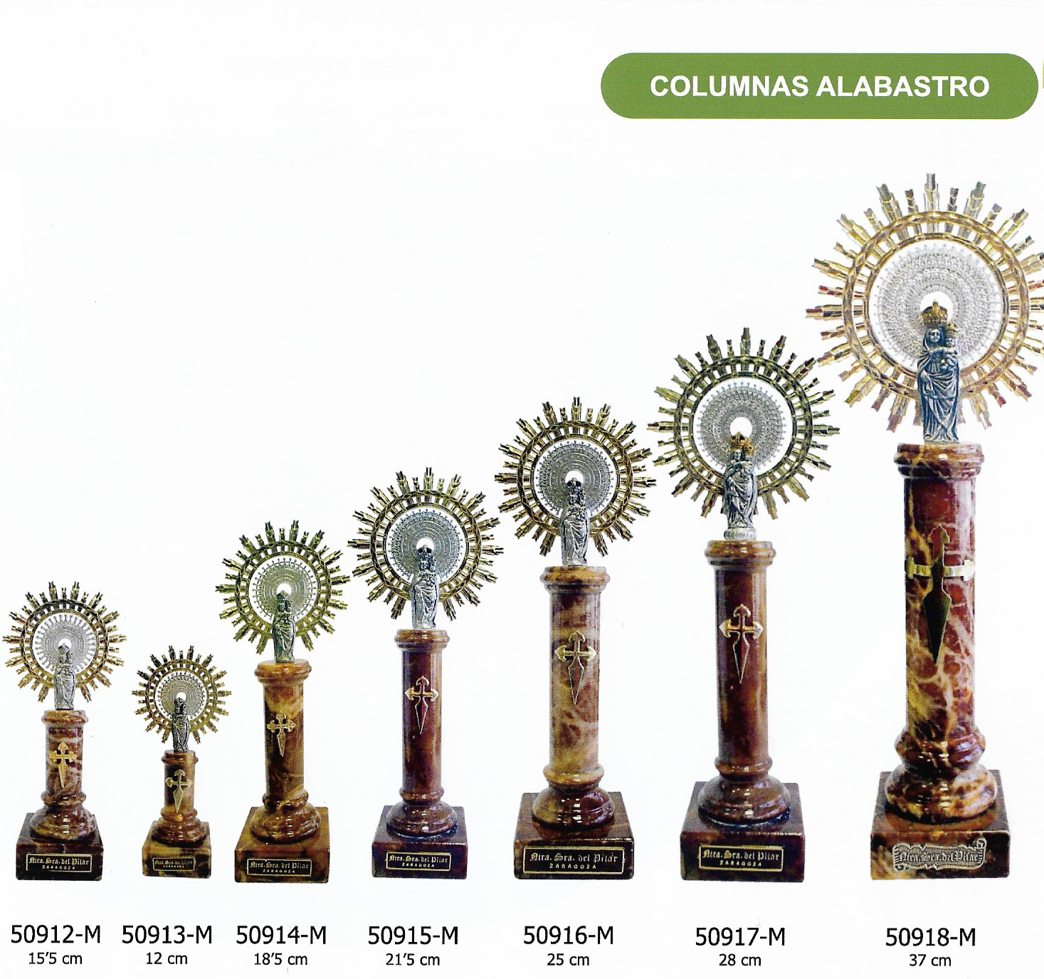 Virgen Pilar con columna alabastro - Imagen 2
