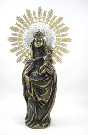 Virgen del Pilar 45x14 cm Corona de 24 cm