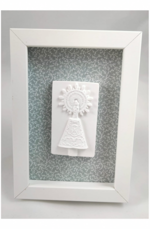 Cuadro Virgen Pilar marmolina 15 x 10 cm