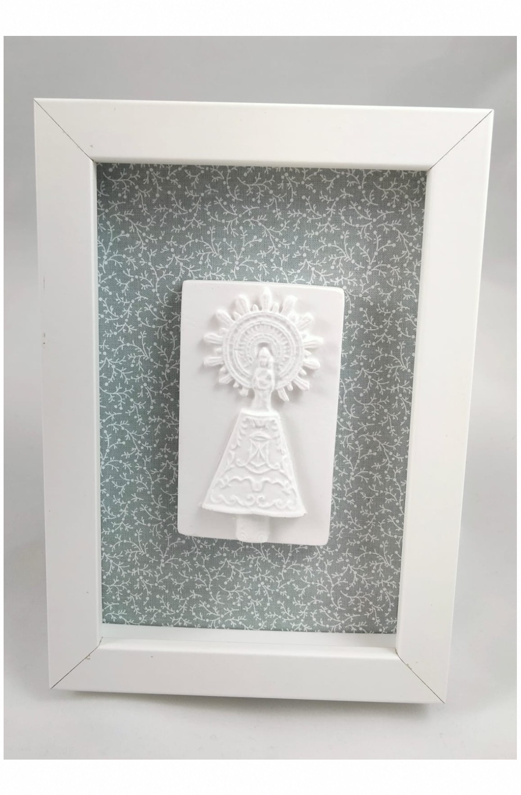 Cuadro Virgen Pilar marmolina 15 x 10 cm
