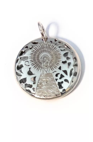 Medalla Virgen Pilar 30 mm. Plata 3D