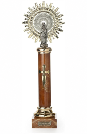 Virgen Pilar  columna alabastro con bocel
