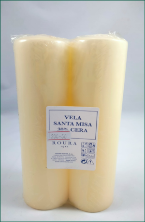 Velón Santa Misa Marfíl 30% de cera de abeja