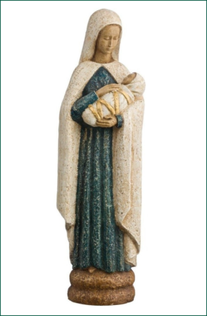 Virgen con niño 30 cm.