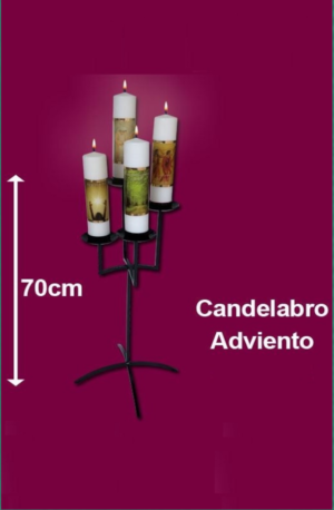 Corona Adviento Forja 4 alturas 70 cm