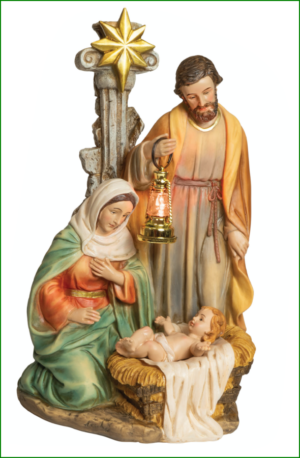 Nacimiento clásico. Con luz en el farol.