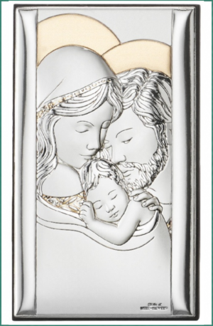 Icono Plata Sagrada Familia 19 x15,5 cm